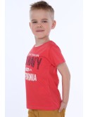 Boy\'s T-shirt with inscriptions, coral NDZ4481 - Online store - Boutique